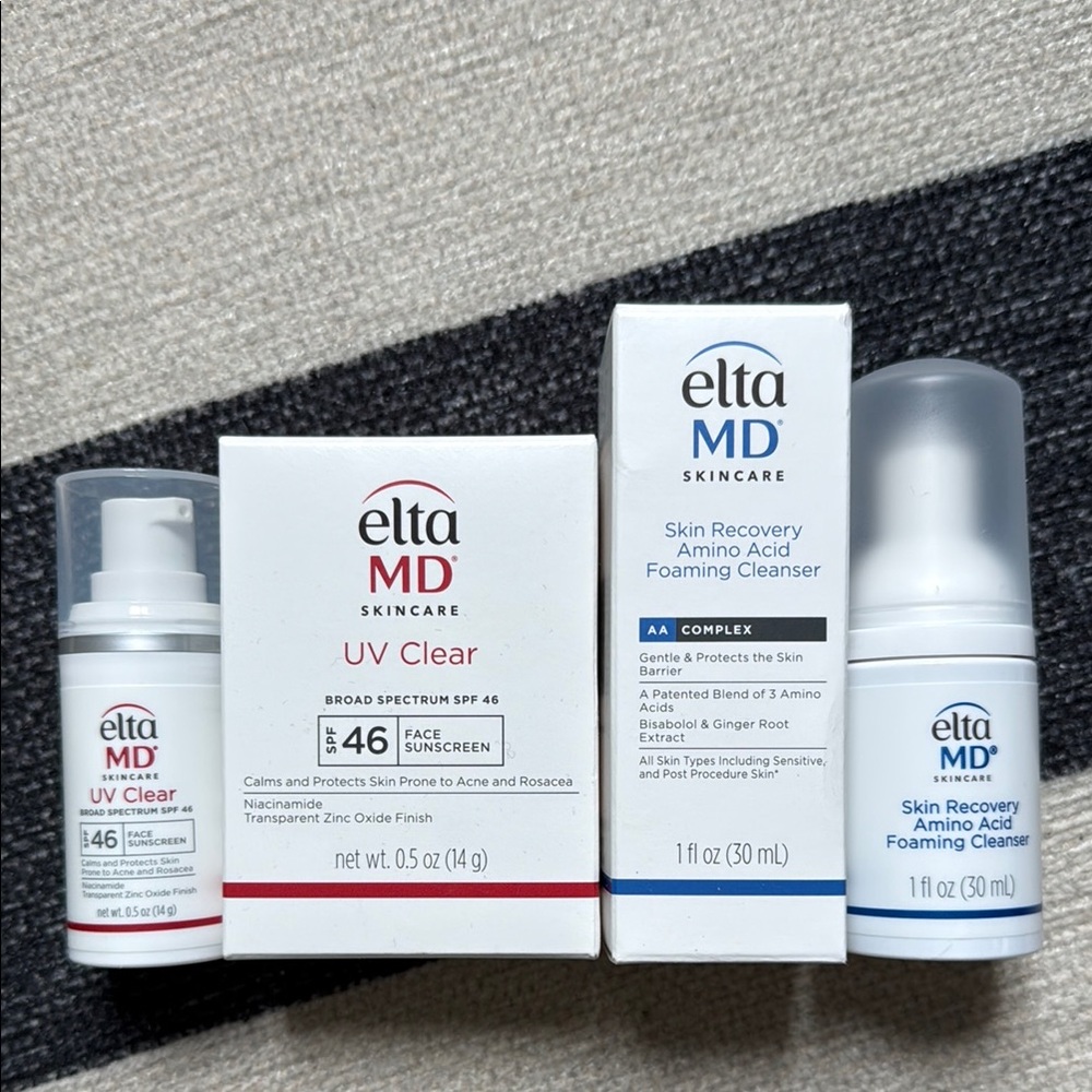 EltaMD Skincare Set - White UV Clear Sunscreen & Foaming Cleanser